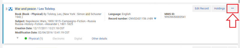 An image of an title record with the "more actions" ellipsis highlighted