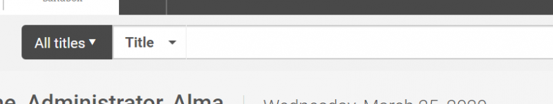 The persistent search box set to All titles